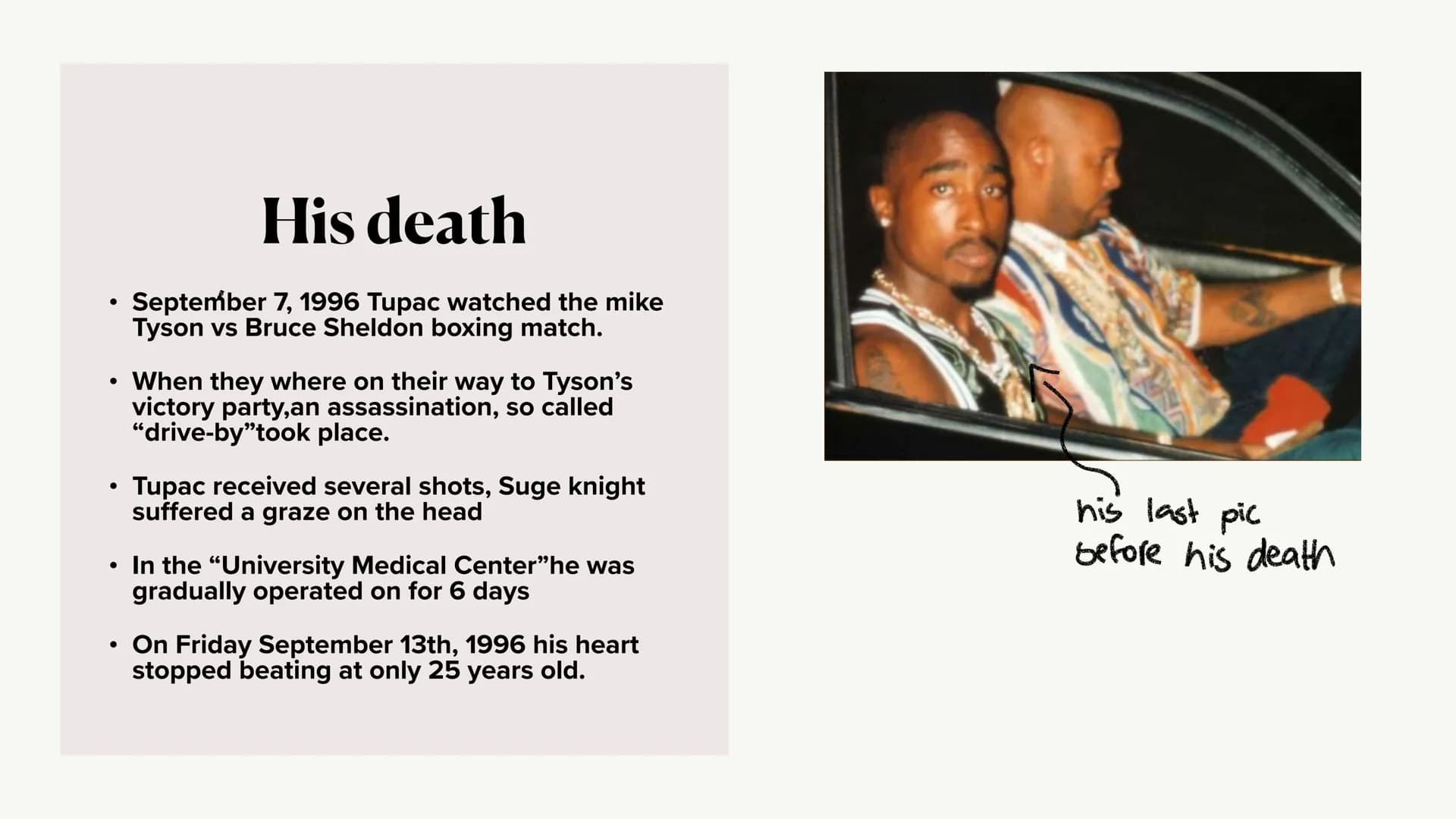 TUPAC AMARU SHAKUR • General about Tupac
His teenage time
After the move
His rap career
First attack
●
●
●
●
●
●
●
●
His death
Is Tupac stil