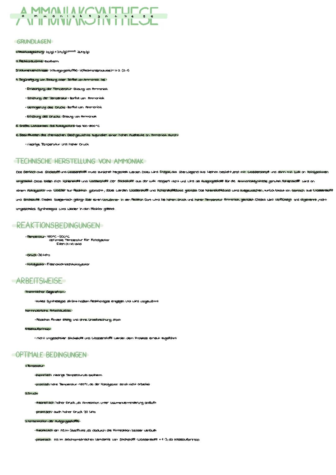 Ammoniaksynthese und Ostwaldverfahren einfach erklärt – Reaktionsgleichungen, Katalysatoren und mehr