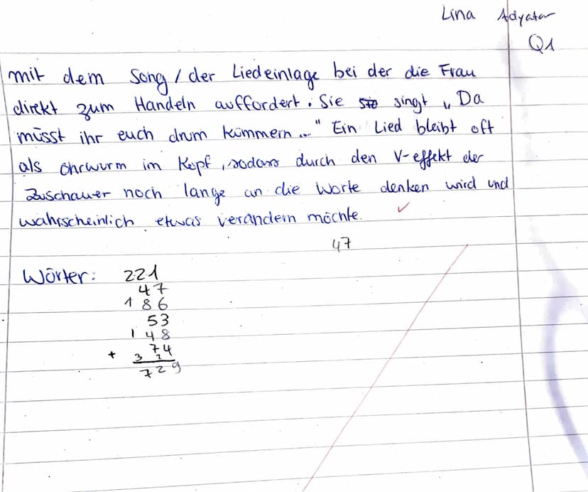 DSP GK Q1
08. Dezember 2021
00
6
1
01
02 03 04 05 06
5
31
Außerdem:
Name: Lina
4
07
08
3
Bitte Wörter zählen:
Viel Erfolg
BE:
09
8715
10
34
