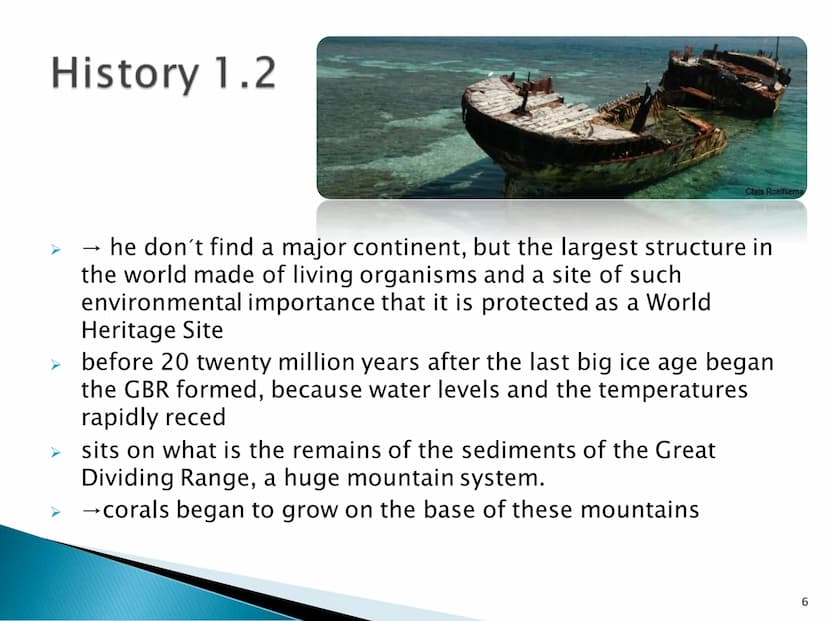 Great Barrier Reef
1 Index
▸ General information
▸ Map
▸ History 1.1
Up to date
▸ Animals 1.1 - 1.2
- 1.2
▸ Coral species 1.1 - 1.2
▸ Proble