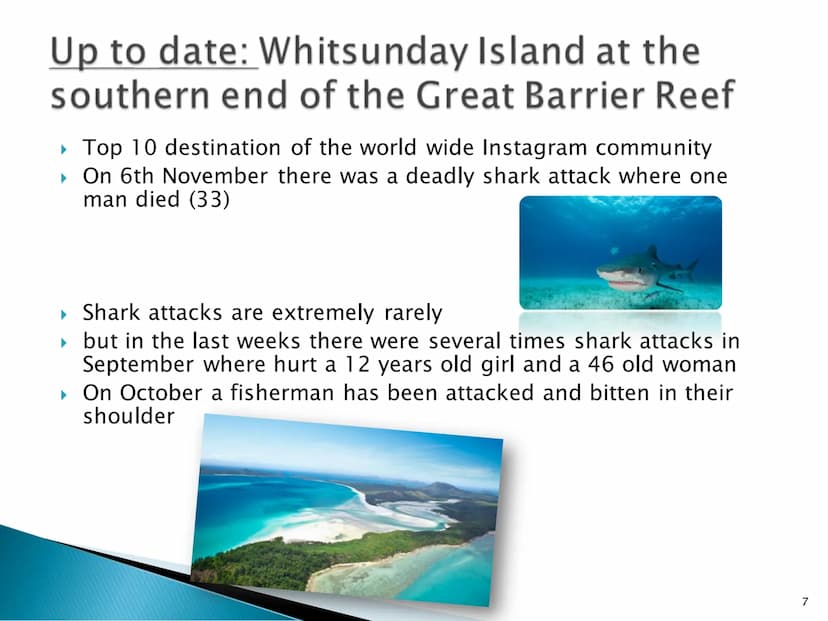 Great Barrier Reef
1 Index
▸ General information
▸ Map
▸ History 1.1
Up to date
▸ Animals 1.1 - 1.2
- 1.2
▸ Coral species 1.1 - 1.2
▸ Proble
