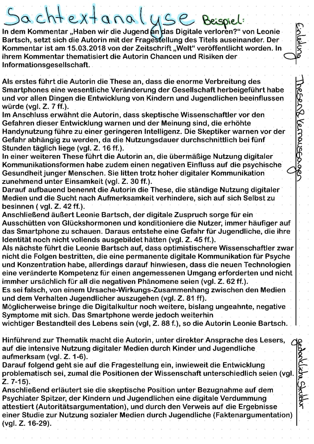 Sachtextanalyse: Beispiele und Lösungen (Klasse 9 und 10) - PDF