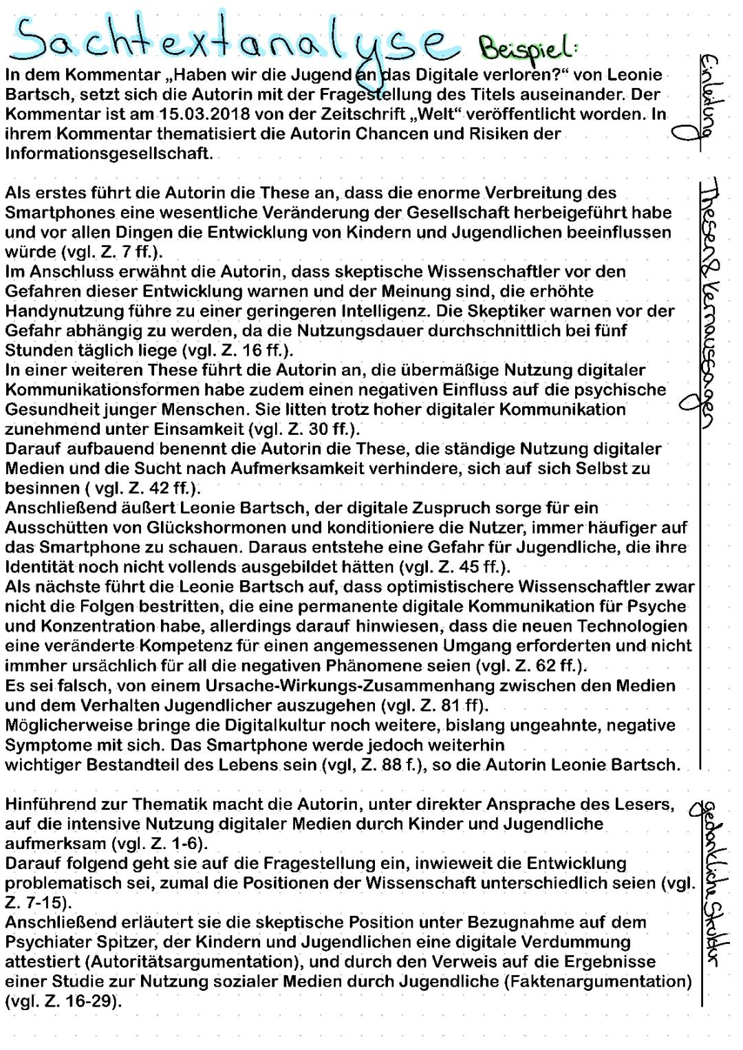 Sachtextanalyse: Beispiele und Lösungen (Klasse 9 und 10) - PDF