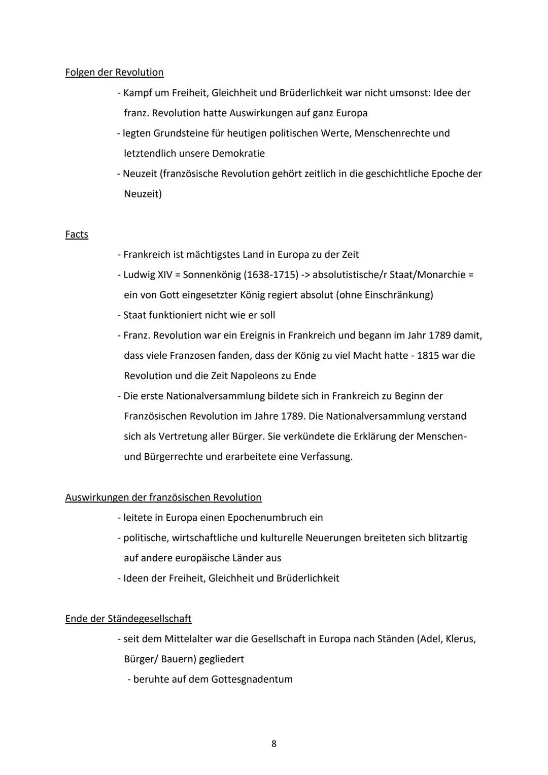 # Abitur Geschichte
Französische Revolution

Gründe: Vorgeschichte:
- Herrschaftsform Monarchie/Absolutismus = ein von Gott eingesetzter Kön
