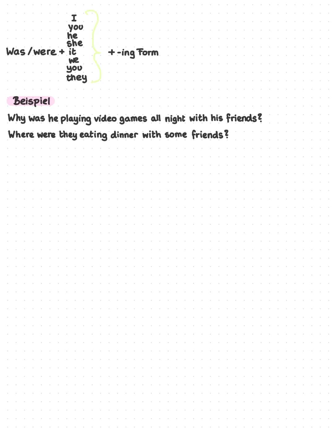 # PAST
PROGRESSIVE

Das Past Progressive, auch Past Continious genannt, ist eine Zeitform, die
den Ablauf von längeren Handlungen oder Ereig