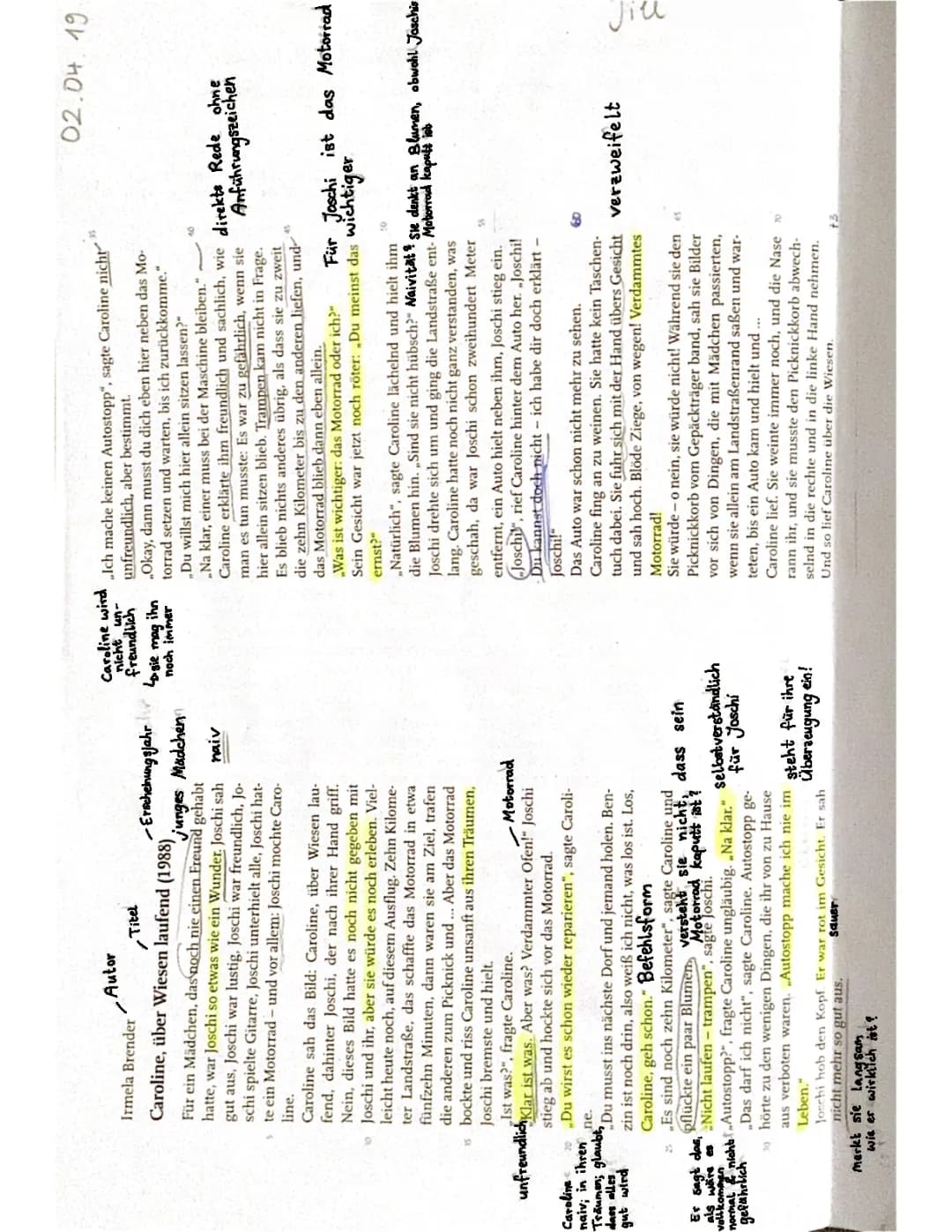 Analyse einer Kurzgeschichte (9.Klasse; E-Kurs)