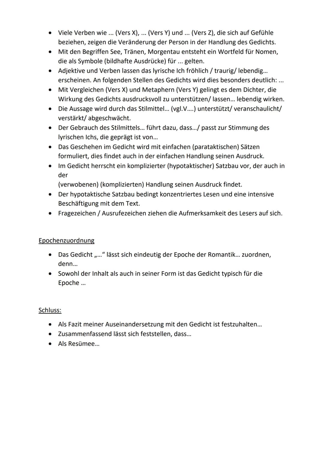 Gedichtanalyse/ Gedichtinterpretation
Einleitung
●
●
●
●
● Sowohl die Grundbotschaft des Gedichts als auch seine formale Gestaltung
sind dab