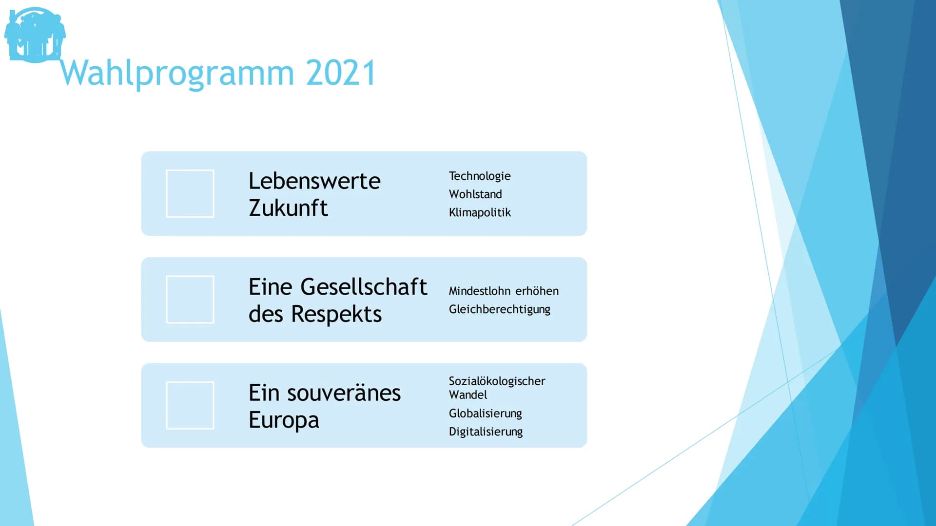 SPD
Sozialdemokratische Partei Deuschlands Themen
►Grundlegendes
Politisches Profil
► Aufgaben
► Mitgliederzahlen
Interne Gruppierungen
Wahl