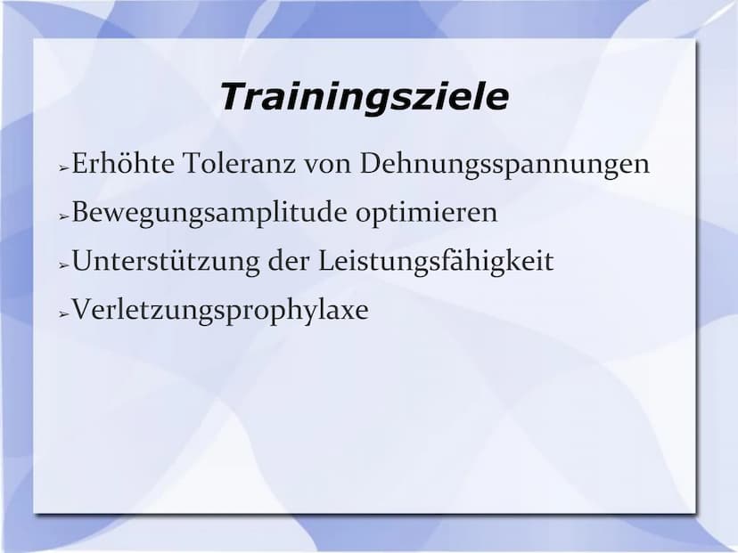 Beweglichkeit
Präsentation von Luisa Groß, Ricarda Hnidyk und Francesca Sieger Bedeutung
>Motorische Grundeigenschaft
>Bewegungen mit großer