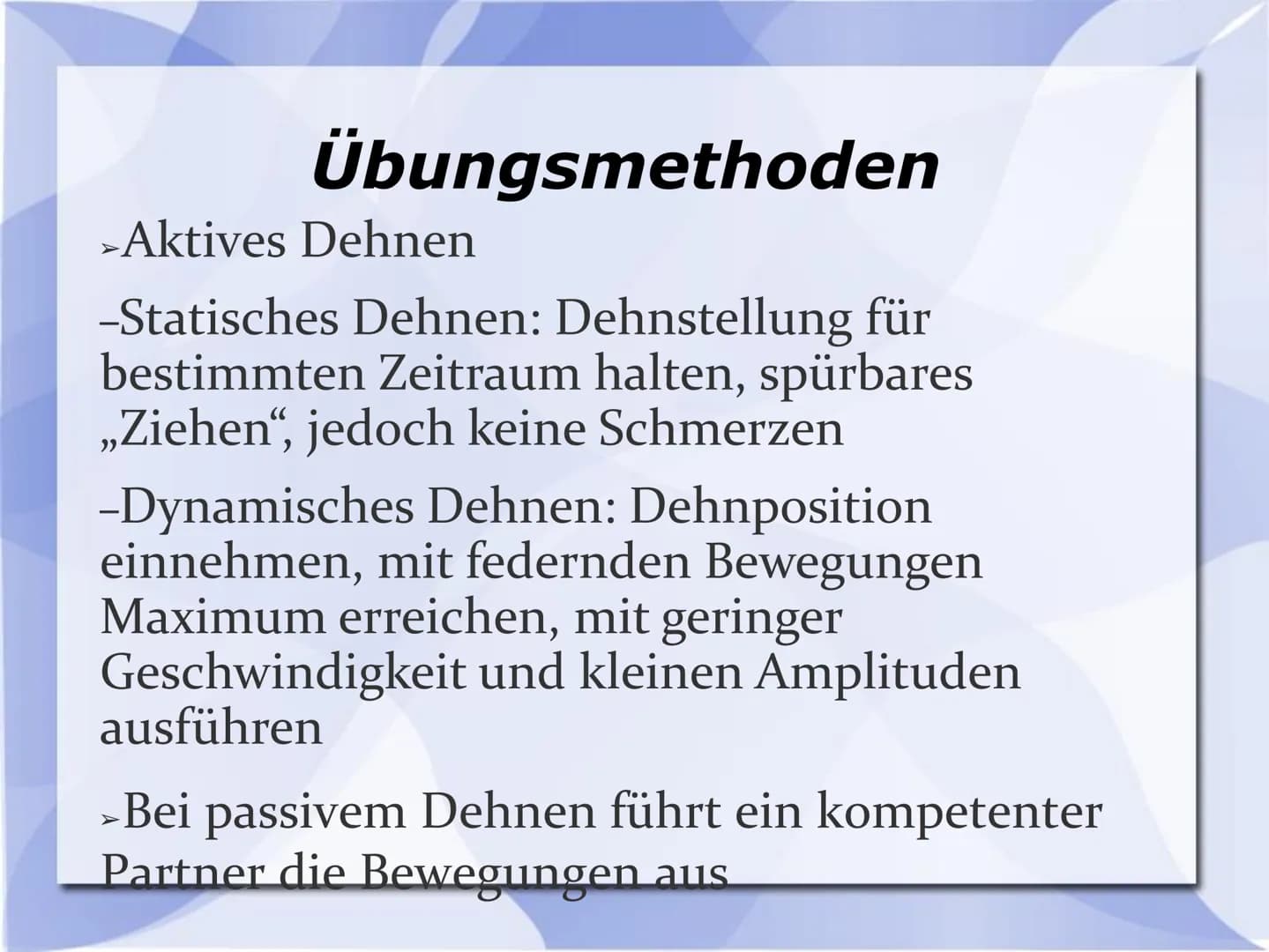 Beweglichkeit
Präsentation von Luisa Groß, Ricarda Hnidyk und Francesca Sieger Bedeutung
>Motorische Grundeigenschaft
>Bewegungen mit großer