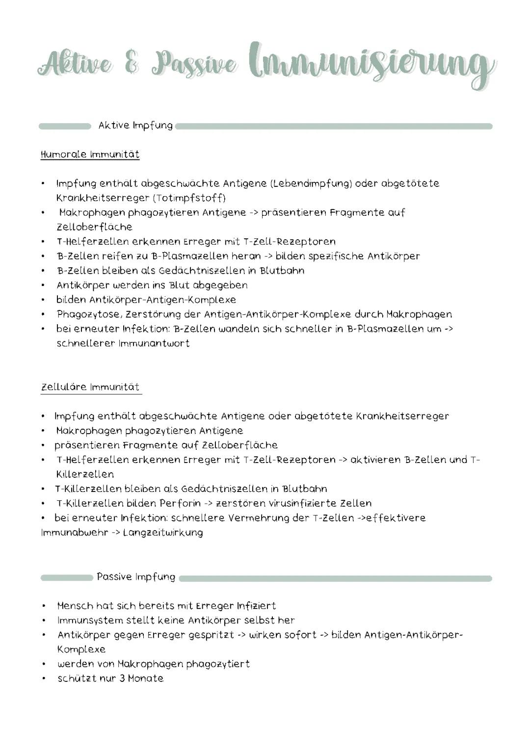 Impfung: Vergleich von aktiver und passiver Immunisierung