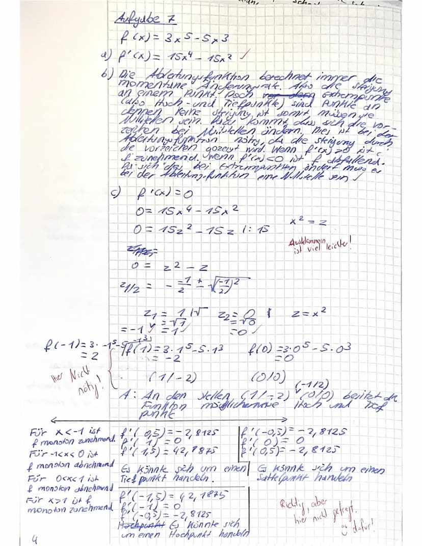 Name: Alins
Aufgabe 1:
3. Klausur EF GK 1
Hilfsmittelfreier Klausurteil (Maximal 25 Minuten)
Im Folgenden ist der Graph einer Funktion f dar