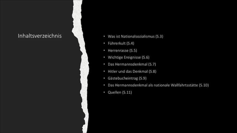 Talle
Nationalsozialismus
&
das Hermannsdenkmal
Von Lotti Inhaltsverzeichnis
●
Was ist Nationalsozialismus (S.3)
Führerkult (S.4)
Herrenrass