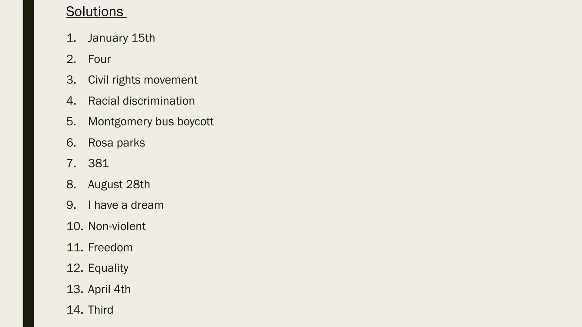 MARCH
NOW!
WE
MARCH
JOBS
MARTIN LUTHER
DEMAND
AN ENL
WE
POLICE MARCH
BRUTALIT
TIZENS
KING
Civil Rights Movement Structure
Martin Luther King