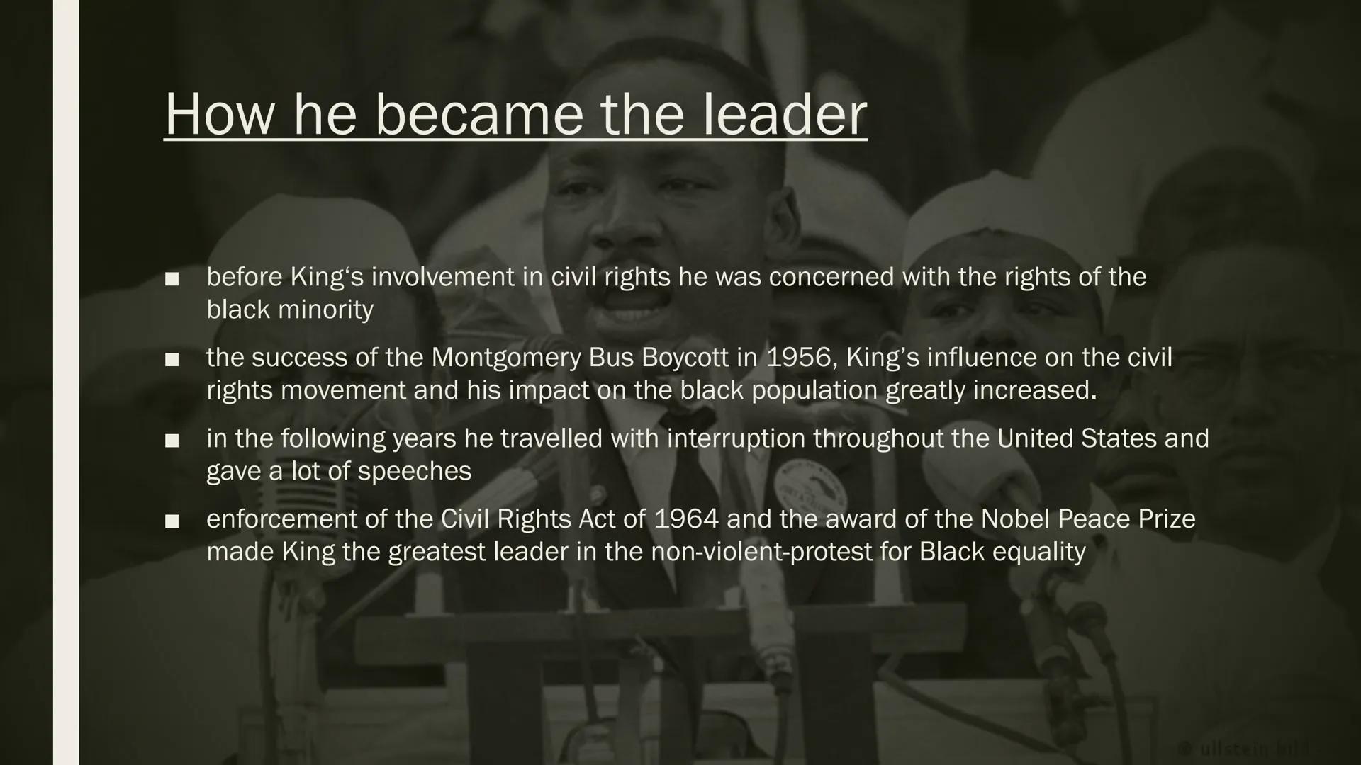 MARCH
NOW!
WE
MARCH
JOBS
MARTIN LUTHER
DEMAND
AN ENL
WE
POLICE MARCH
BRUTALIT
TIZENS
KING
Civil Rights Movement Structure
Martin Luther King