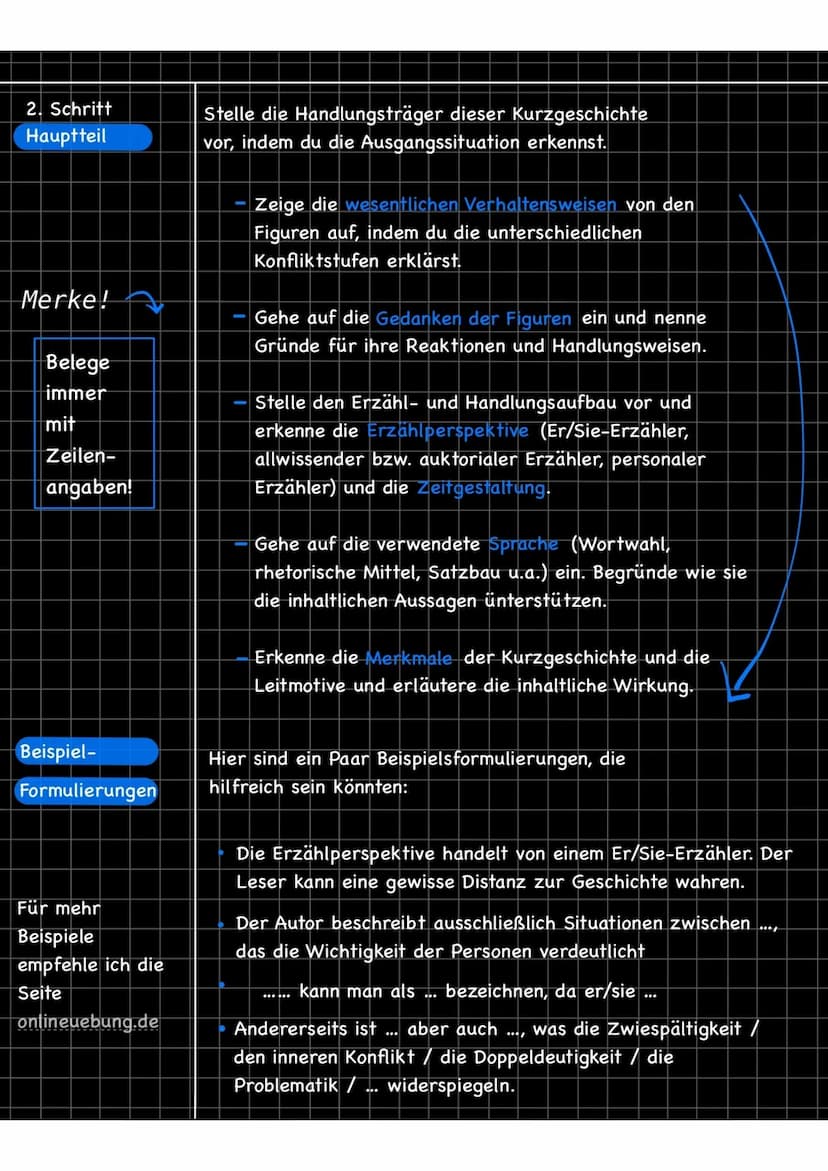 KURZGESCHICHTEN ANALYSE
Merkmale einer
Kurzgeschichte
Eine Kurzgeschichte
ist kurz, hat also nur
wenige Seiten
Umfang. Sie beginnt
und endet