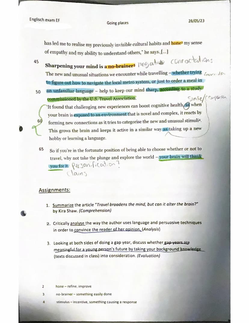 Englisch exam EF
Part A - Reading and writing
Travel hroadano st
Infand
5
Aum
10
statistic
15
20
Comparative
30
I
40
Going places
Thelon.com