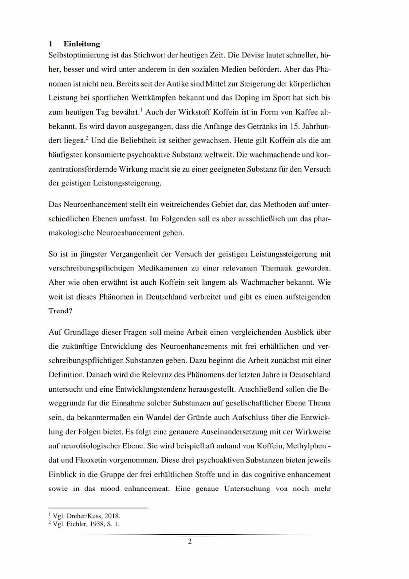 Schuljahr 2020/21
Neuroenhancement mit verschreibungspflichtigen und frei
verkäuflichen Substanzen
Nimmt der Versuch der geistigen Leistungs
