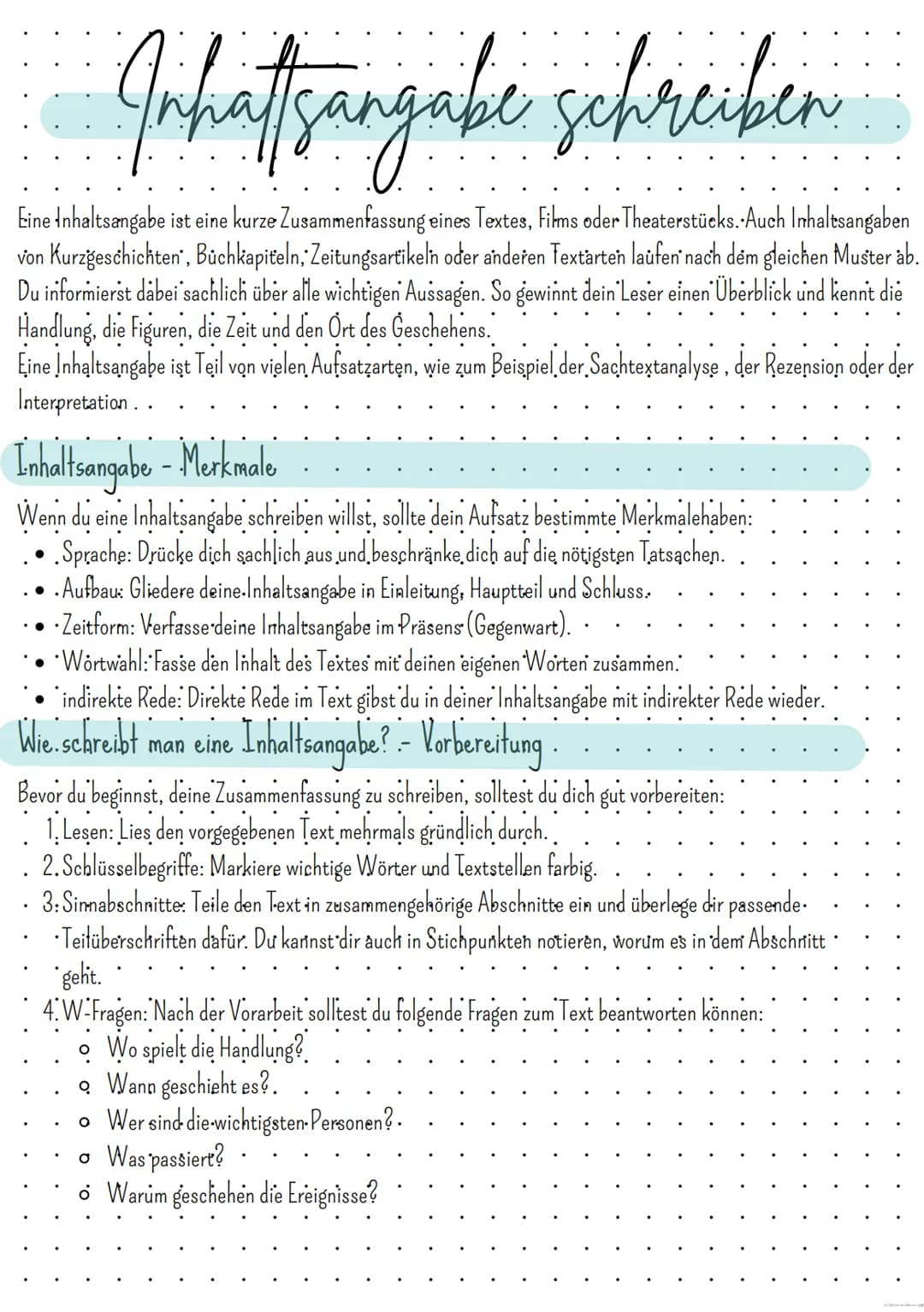 Inhaftsangabe schreiben.
Eine Inhaltsangabe ist eine kurze Zusammenfassung eines Textes, Films oder Theaterstücks. Auch Inhaltsangaben
von K