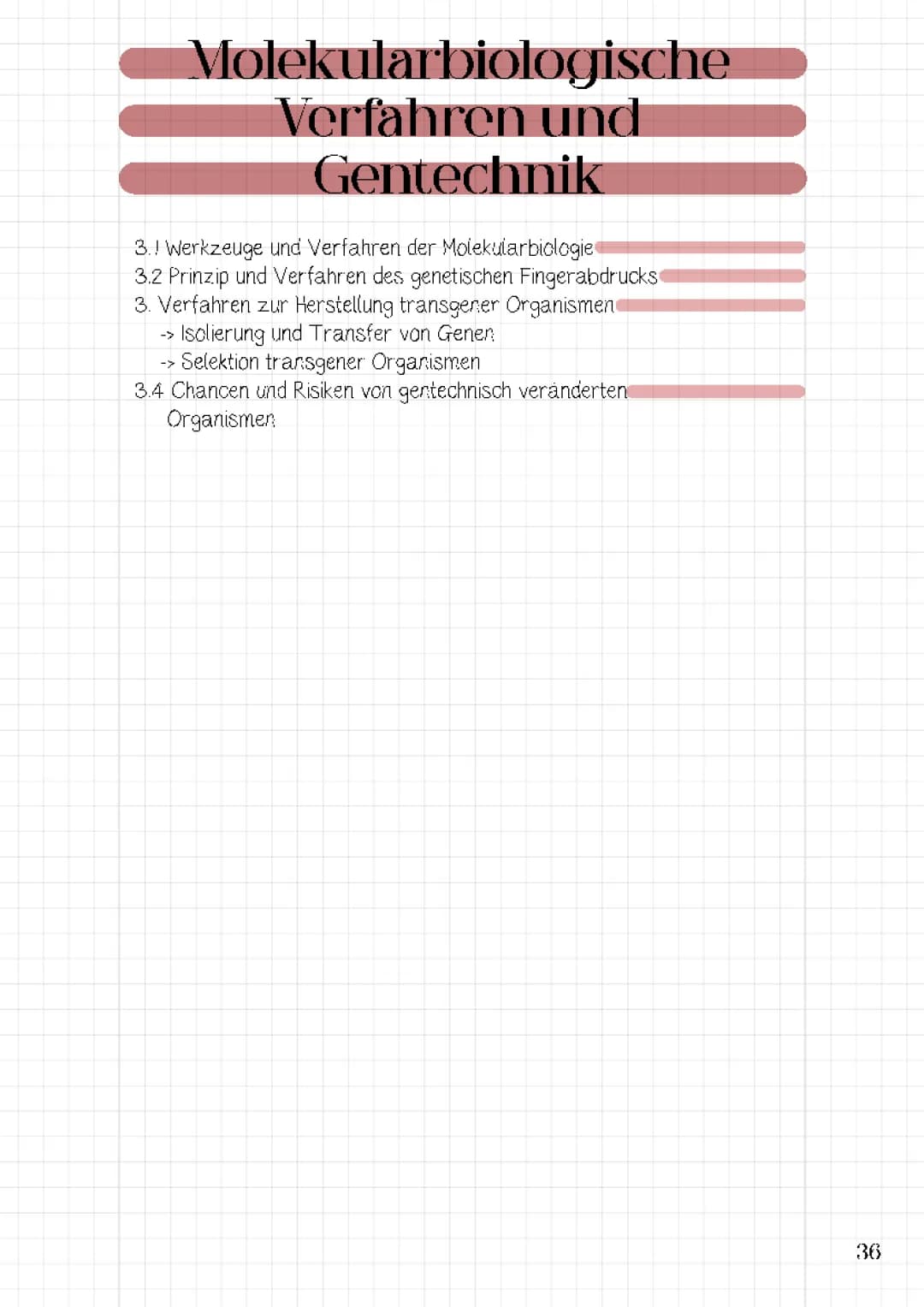 Molekularbiologische Verfahren und Gentechnik