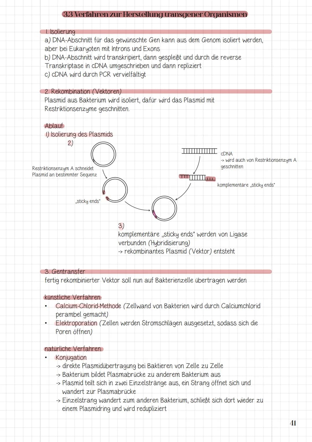 Molekularbiologische
Verfahren und
Gentechnik
3.1 Werkzeuge und Verfahren der Molekularbiologie
3.2 Prinzip und Verfahren des genetischen Fi