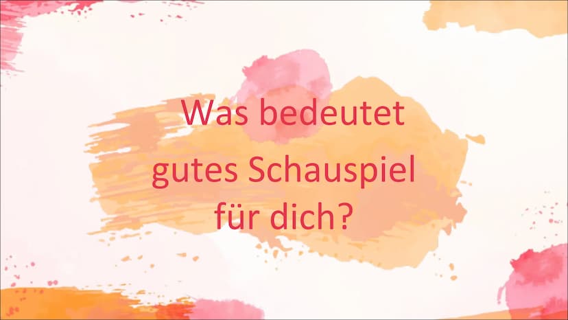 1. Aufwärmspiel
Fast Food
Stanislawski Vorgehen:
1. Ziehe eine Rolle; Beispiel:
2. Schritt:
Du willst den anderen verführen
Du bist ein Nerd