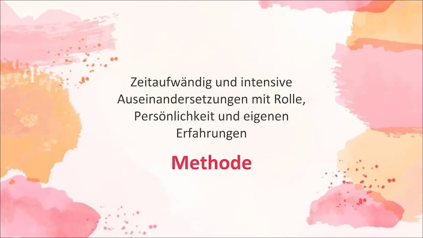 1. Aufwärmspiel
Fast Food
Stanislawski Vorgehen:
1. Ziehe eine Rolle; Beispiel:
2. Schritt:
Du willst den anderen verführen
Du bist ein Nerd