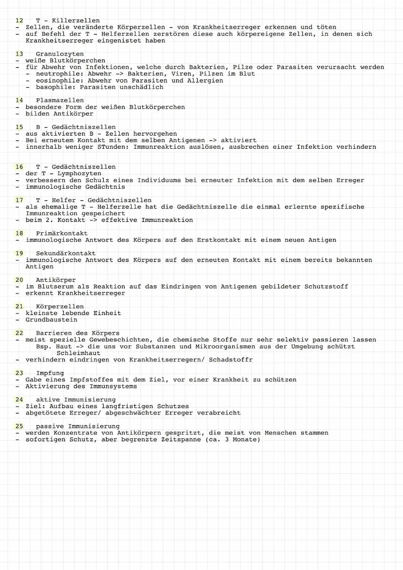 Immunbiologie Immunsystem
- Zum Immunsystem gehören alle Moleküle, Zellen und Organe, die in der
Auseinandersetzung mit Krankheitserregern, 