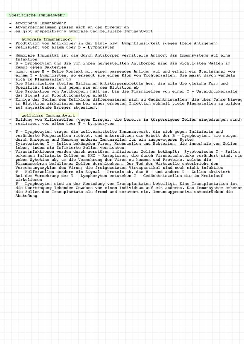Immunbiologie Immunsystem
- Zum Immunsystem gehören alle Moleküle, Zellen und Organe, die in der
Auseinandersetzung mit Krankheitserregern, 
