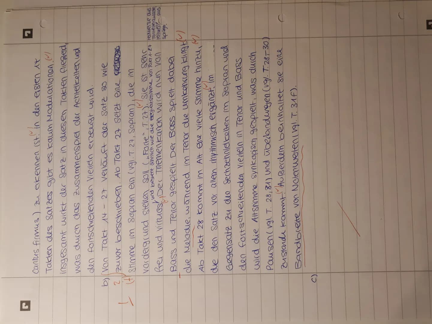 J
Klausur nr. 2
4) Die dritte Variation von Bachs, Vem Himmel hoch" ist
(bis Takt 28) ein dreistimmiger satz in C-Dur, der im
4/4 Takt gespi