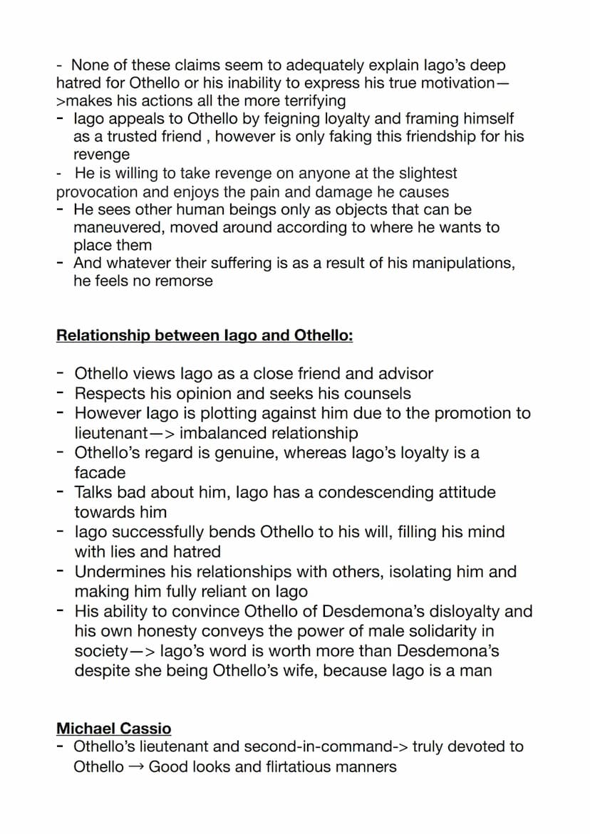Othello
Characters
Othello
→ Tragic hero and protagonist but racial and highly accepted
intelligent Venetian general of the armies
confident