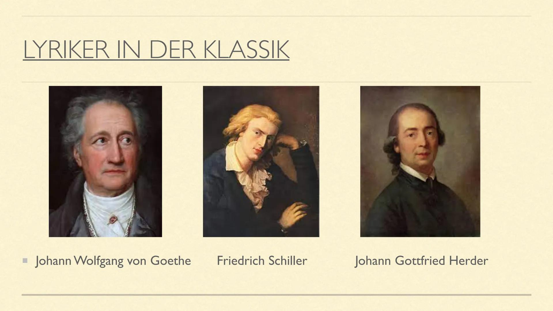 (WEIMARER) KLASSIK
von Aaron und Matthi SEITE
I
2
3
4
5
6
INHALTSVERZEICHNIS
THEMA
Allgemein und
Definition
Geschichtlicher
Hintergrund
Lyri