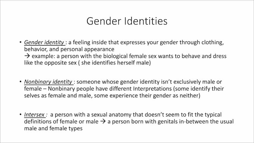 3
1
D=
le
Gender and sexual Identity
TI
Alina Totzke, 10d
==•E=•E • Gender and sex
• Gender identities :
structure
- nonbinary identity, int
