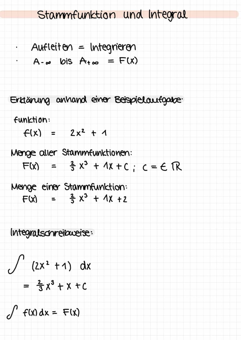 Untersumm
(x)
Obersumme & Untersumme
Un
Untersumme:
Flächeninhaltsfunktion:
Anzahl der Streifen
(0)
Annähernd genauer Flächeninhalt:
(Un + O
