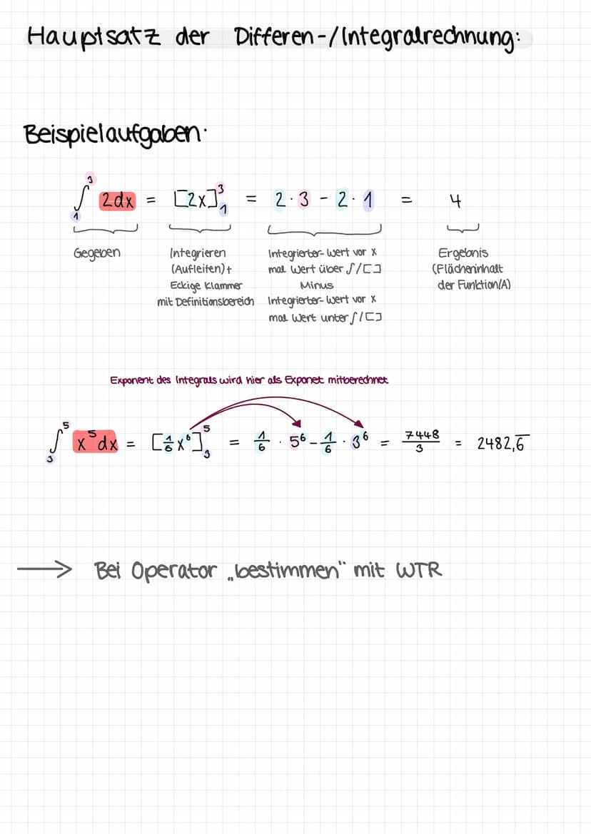 Untersumm
(x)
Obersumme & Untersumme
Un
Untersumme:
Flächeninhaltsfunktion:
Anzahl der Streifen
(0)
Annähernd genauer Flächeninhalt:
(Un + O