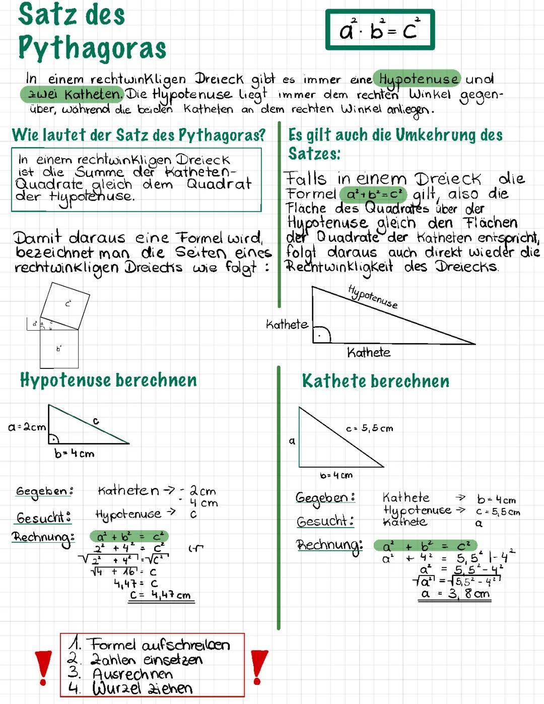 Satz des Pytagoras