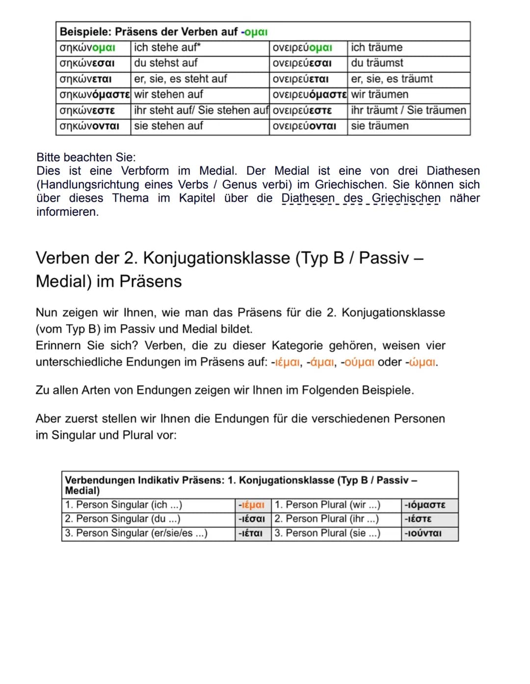 Präsensstamm des Verbs + Präsensendung der Konjugationsklasse
Zur Bildung der Gegenwart müssen Sie den Präsensstamm eines Verbs kennen.
An d