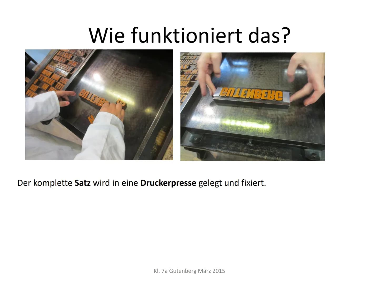 Kl. 7a, Geschichte, März 2015
Johannes Gutenberg,
der Erfinder des Buchdrucks
Johannes Gensfleisch (bekannt
Gutenberg),
der Erfinder der bew