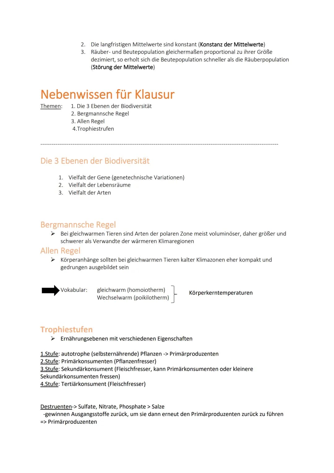 Klausurvorbereitung 21-03-01
Themen: 1.Ökologische Nische
2.Ökologische Faktoren
Definitionen:
Ökologie
Ökosystem
Biotop
Habitat
Konkurrenza