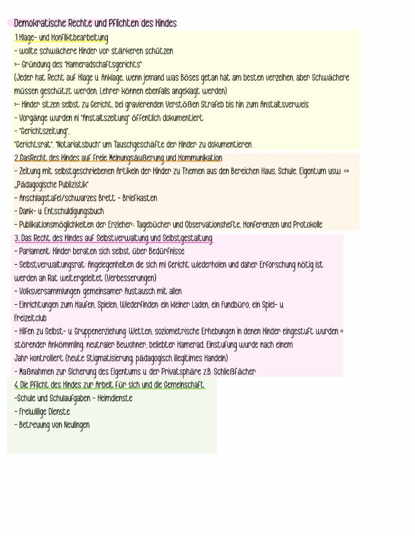 Die Reformpädagogik und Janus Korszcak
Die Reformpädagogik
Merkmale
• Kein Noten und Leistungsdruck
Die Persönlichkeitsentwicklung steht im 