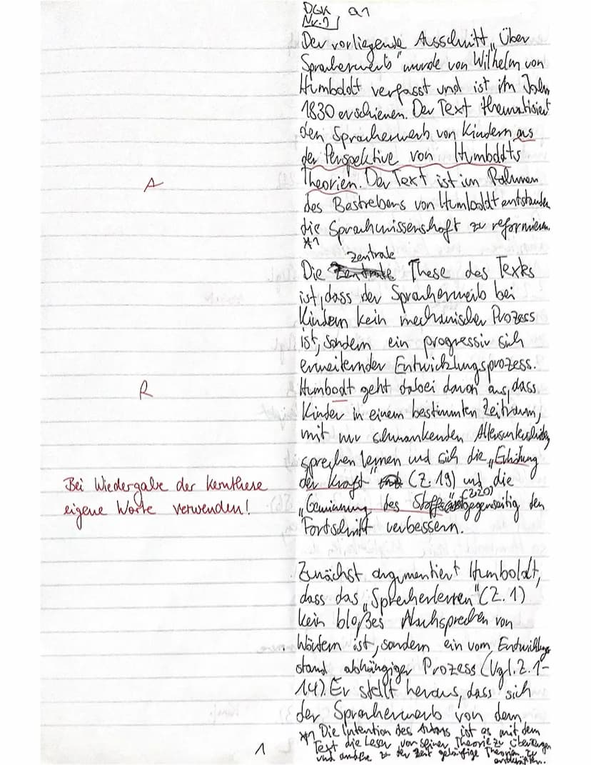 Erwartungshorizont (Spracherwerb)
Bruno
Teilaufgabe 1 (Analyse)-Anforderungen
Der Schüler/Die Schülerin
1 trägt eine aufgabenspezifische Ein