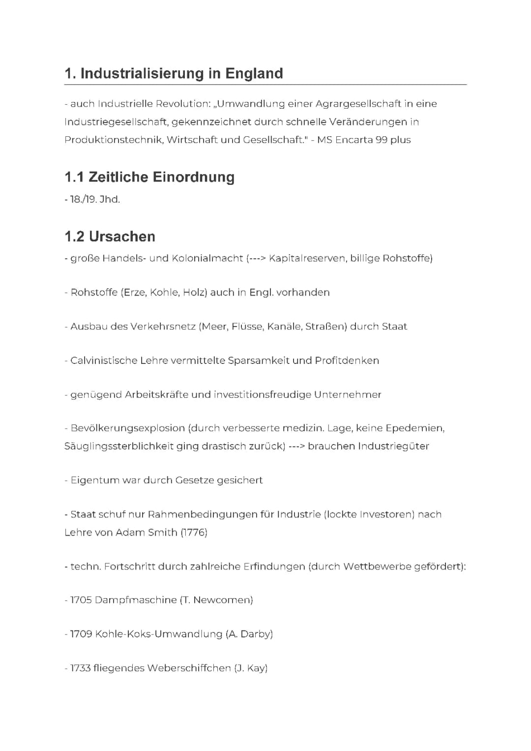 Industrialisierung Deutschland und England - Zusammenfassung PDF für Kinder