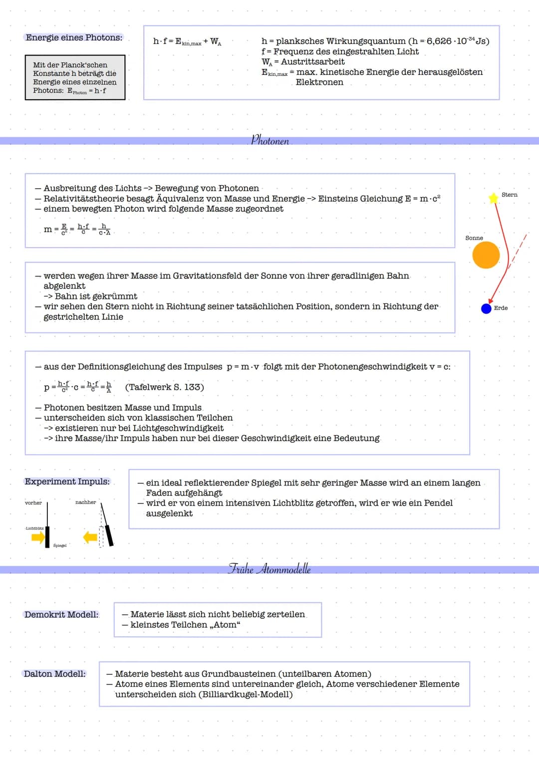 Hallwachs Experiment:
Elektroskop
Einsteinsche Deutung:
UV-Licht
Eigenschaften v
Zinkplatte Quecksilber-
dampflampe
Einstein lieferte
Quante