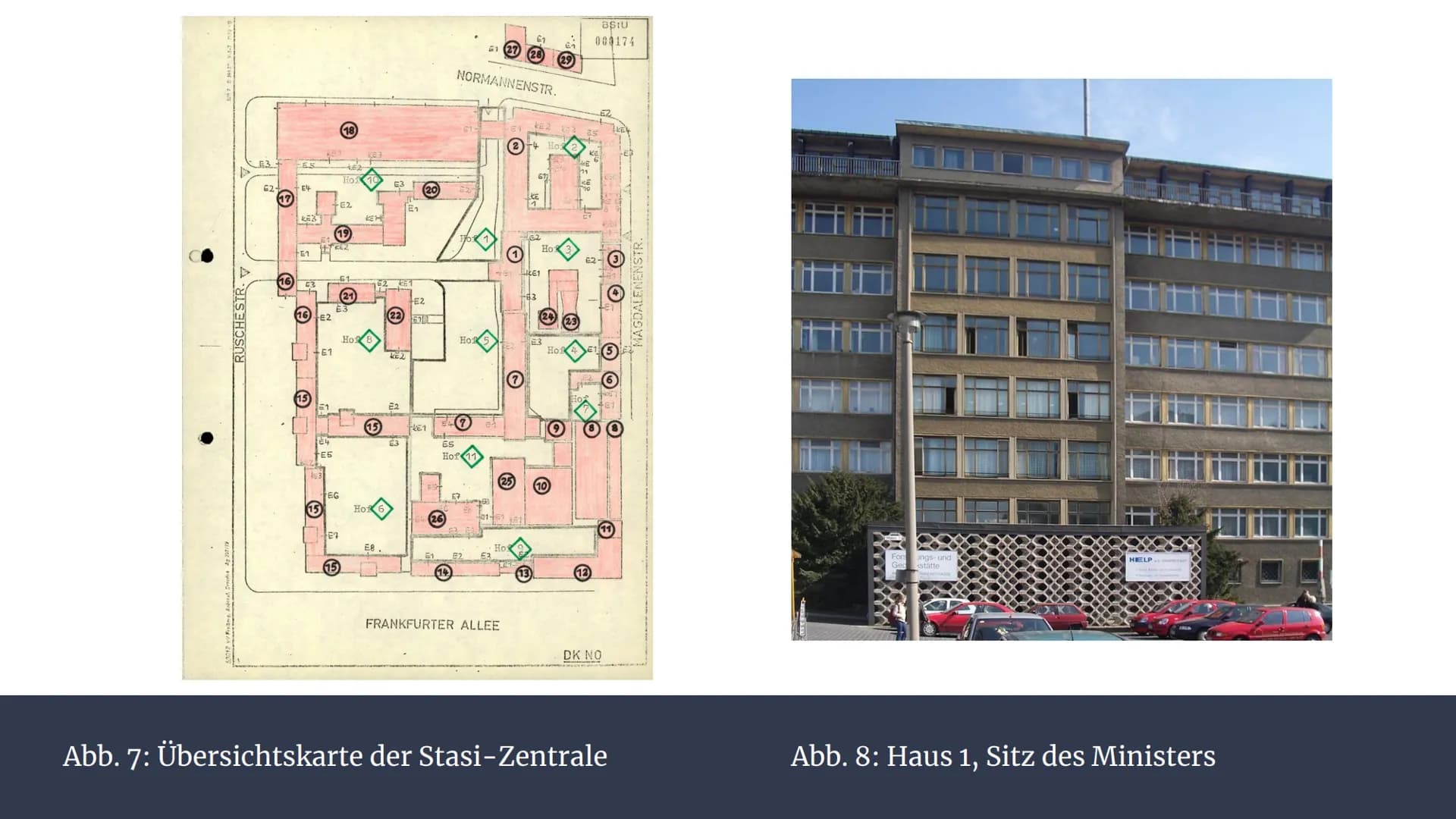 Stasi
Die Staatssicherheit in der DDR
TERIUM FÜR
Abb. 1: Emblem des MfS
STAATSSICHERHEIT Gliederung
1. Allgemeines
2. Vorgeschichte
3. Aufga