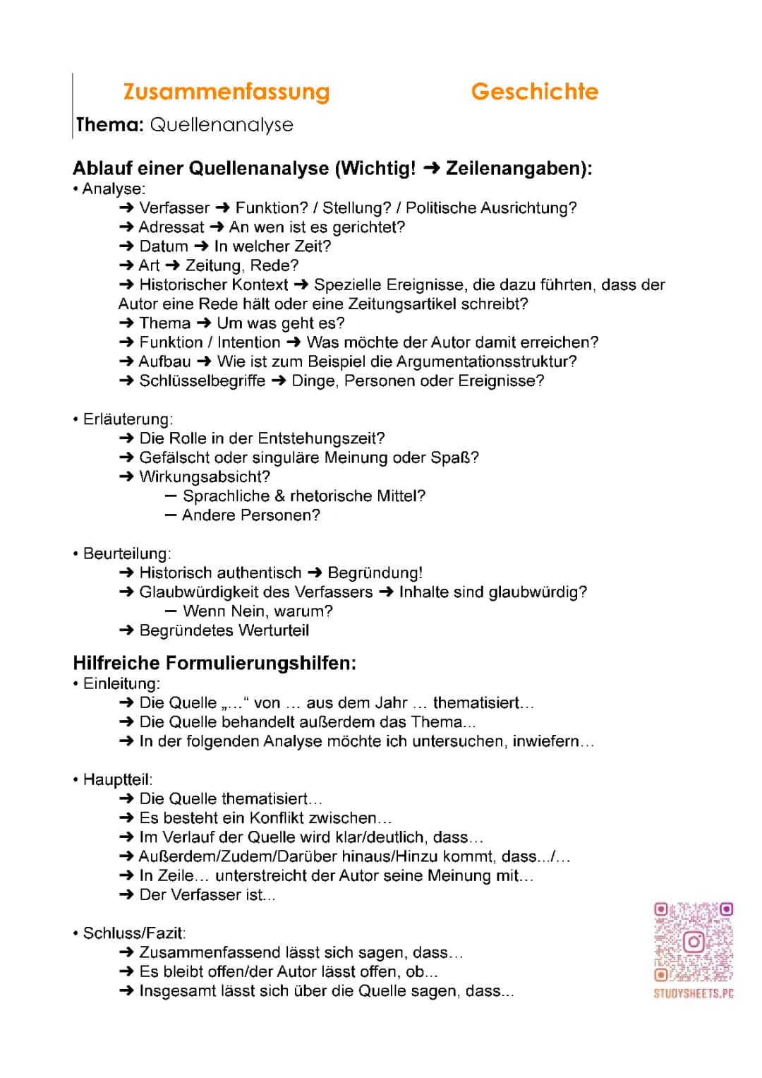 Quellenanalyse »📙«