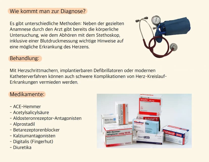 Herz-Kreislauf-
Erkrankungen Welche Krankheiten zählen zu Herz- und
Kreislauferkrankungen?
- Herzinfarkt
- Schlaganfall
- Bluthochdruck (Hyp