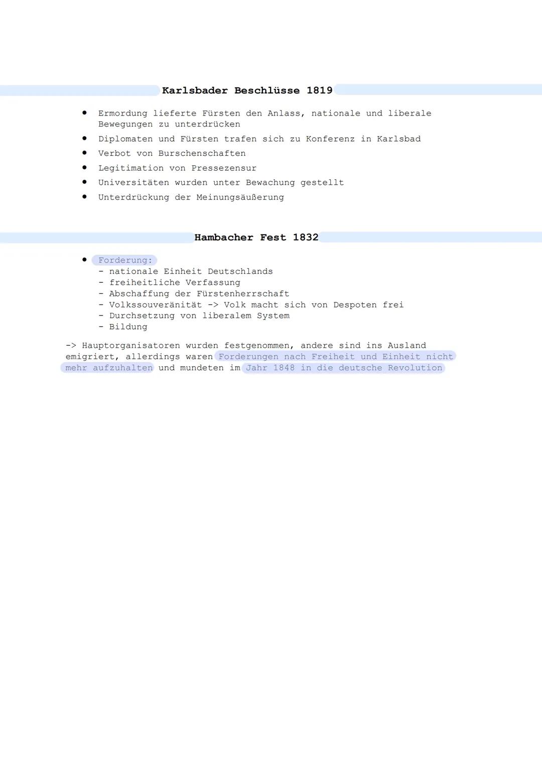 Wiener Kongress 1814/1815
Man braucht eine neue Ordnung für Europa
● England, Russland, Preußen, Österreich laden alle europäischen
Fürsten 