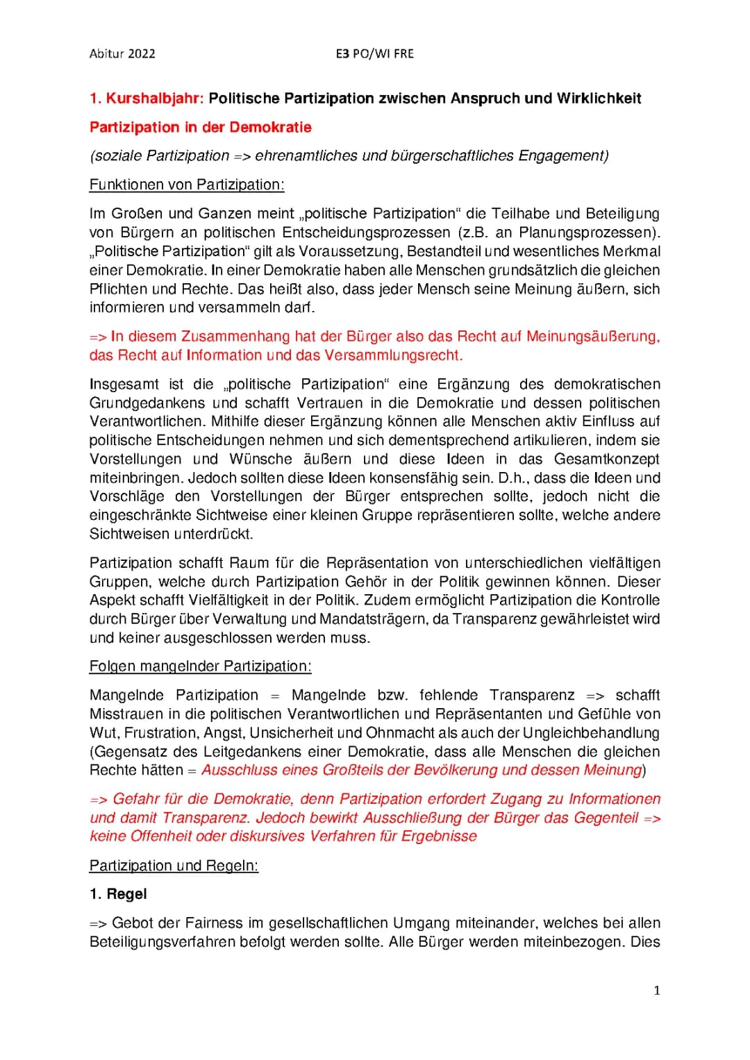 Politische Partizipation zwischen Anspruch und Wirklichkeit 