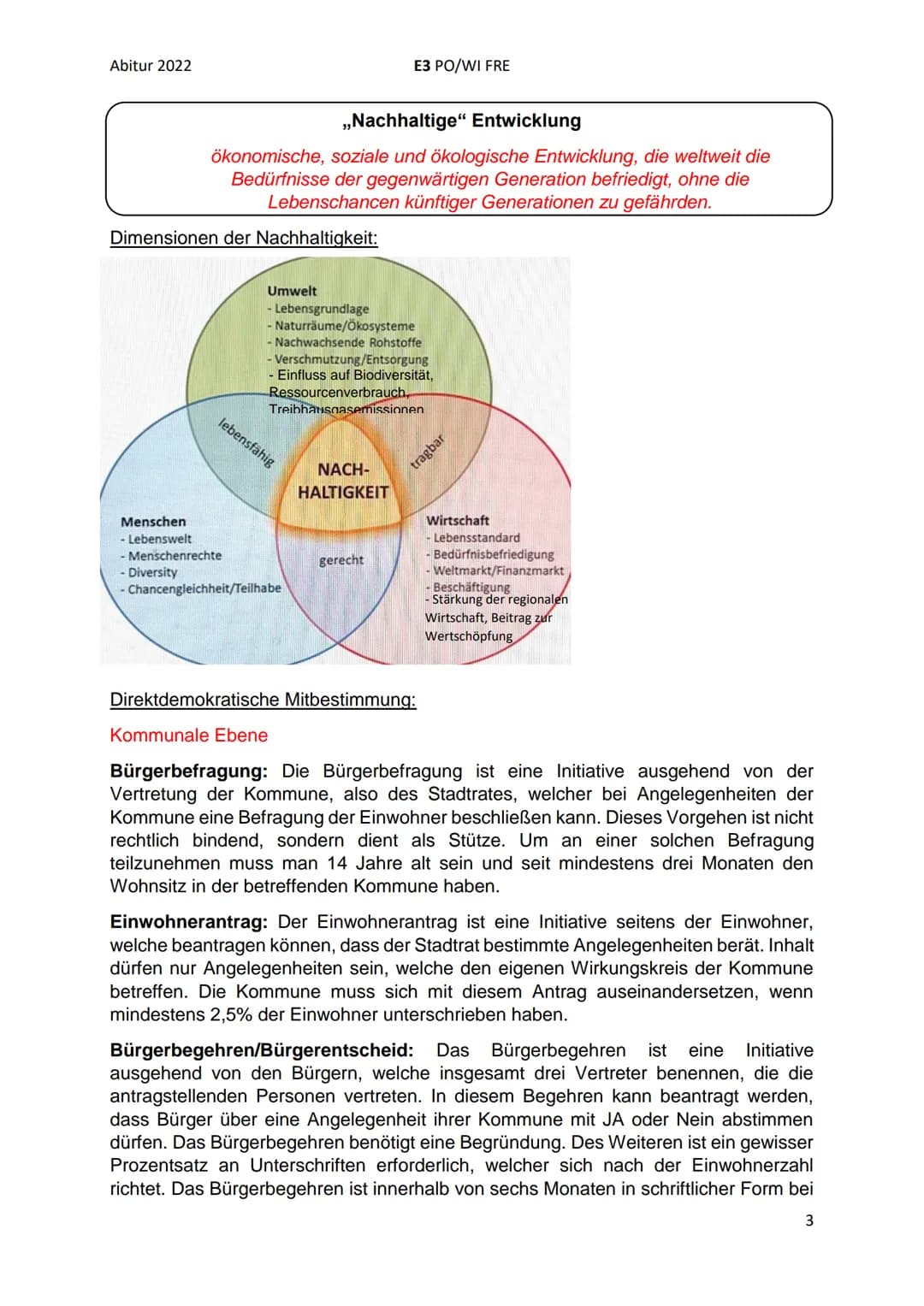 Abitur 2022
E3 PO/WI FRE
1. Kurshalbjahr: Politische Partizipation zwischen Anspruch und Wirklichkeit
Partizipation in der Demokratie
(sozia