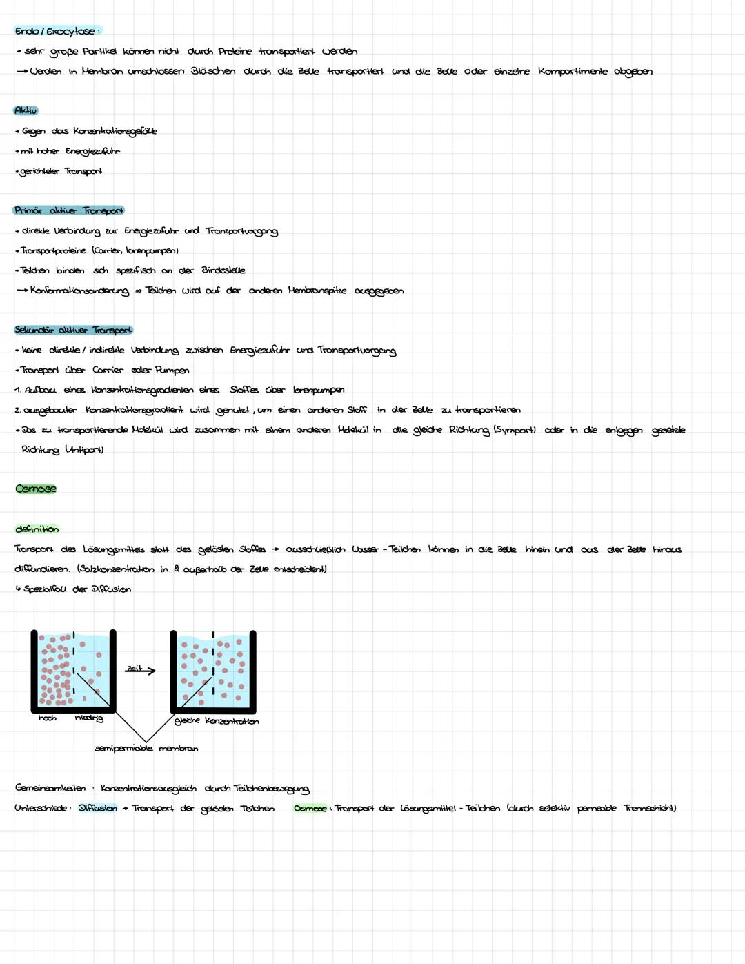 Diffozion
definition
- selbständige, gleichmäßige Durchmischung von Teilchen aufgrund eines Konzentrationsunterschiedles
bis zum Konzentrati